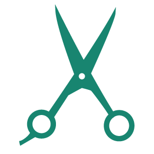 髪の毛カットのシルエット