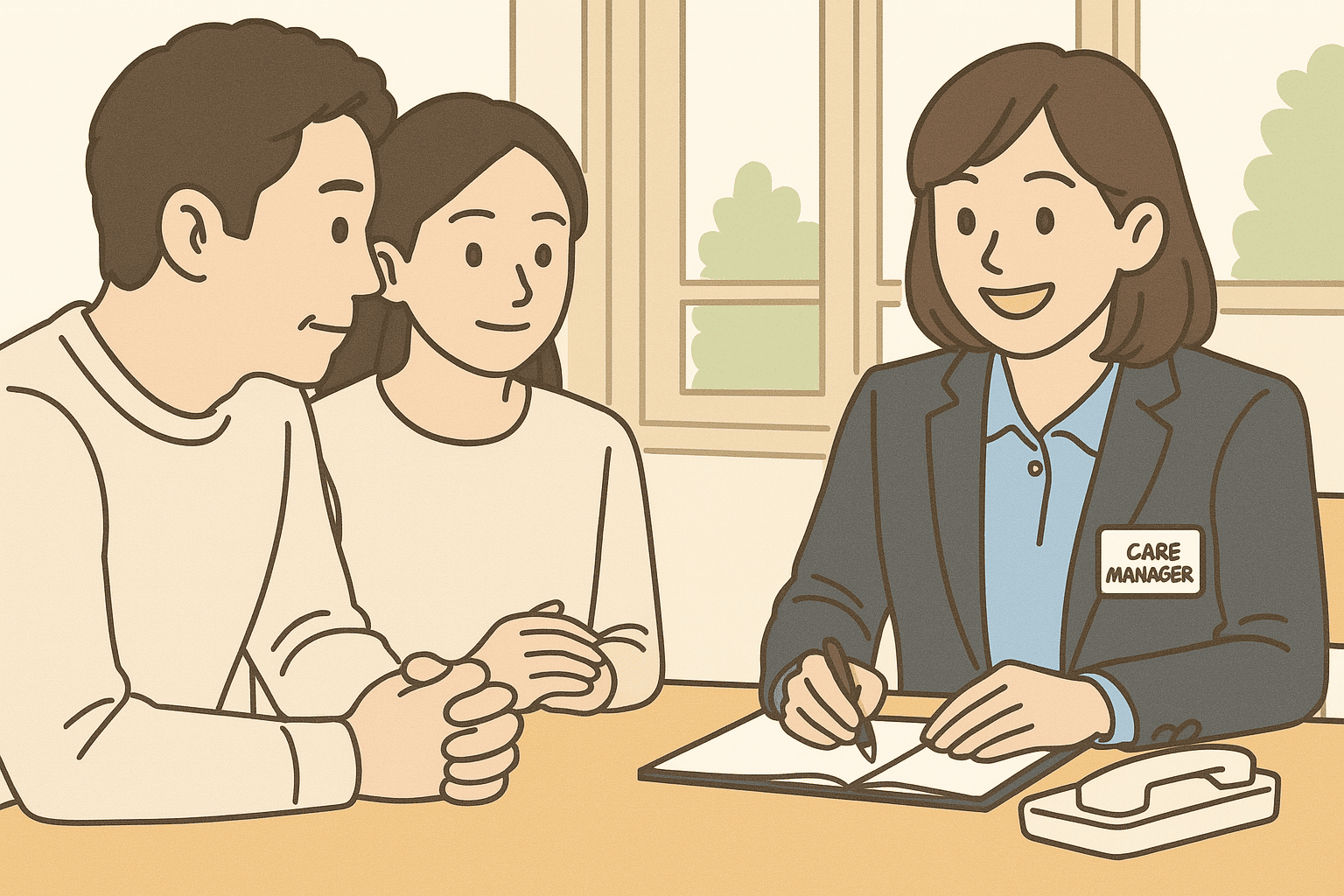 ケアマネージャーに相談する家族