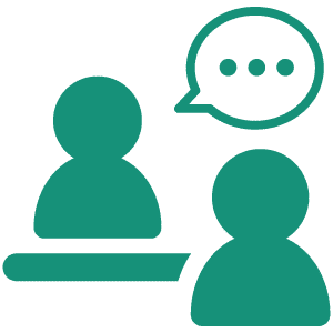 相談しているシルエット