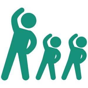 体操しているシルエット