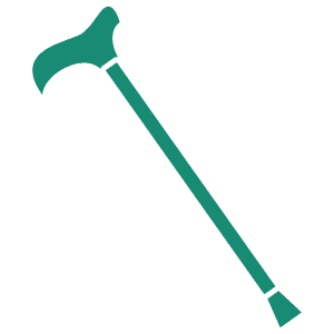 杖を借りているイメージ