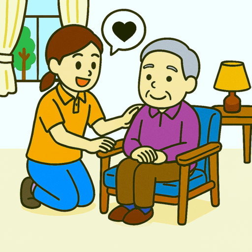 話を聞いて寄り添っているイラスト